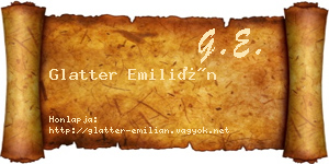 Glatter Emilián névjegykártya